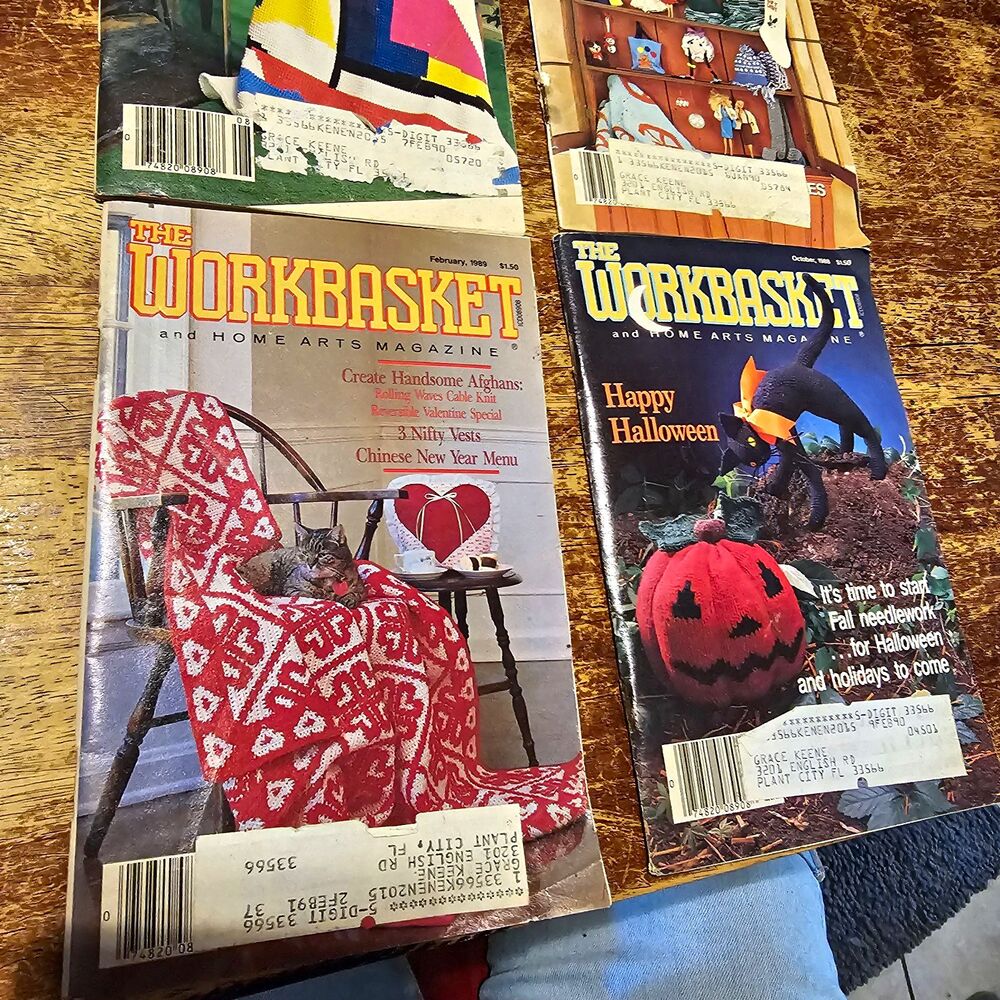 The Workbasket Illustrated Craft/Home Arts Magazine Lot Feb & Aug 1987 English